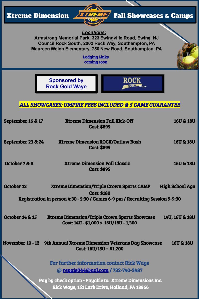 Xtreme Dimensions Softball Camps Tournaments Clinics